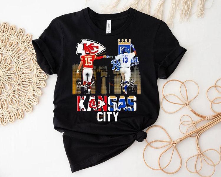 Kansas City Chiefs Mahomes Vs Kansas City Royals Perez Signatures Shirt Kansas City Chiefs Mahomes Vs Kansas City Royals Perez Signatures Shirt