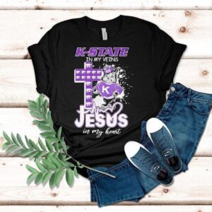 Kansas State University In My Veins Jesus In My Heart Shirt
