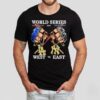Los Angeles Dodgers Vs New York Yankees World Series Commemorative West Vs East Hands Shirt