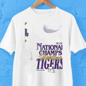 Lsu Tigers 2025 Ncaa National Champs Fighting Tigers Map Shirt