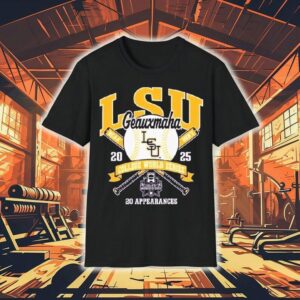 Lsu Tigers Ncaa Men’s 2025 College World Series Omaha Geaux Maha 20 Appearances Shirt