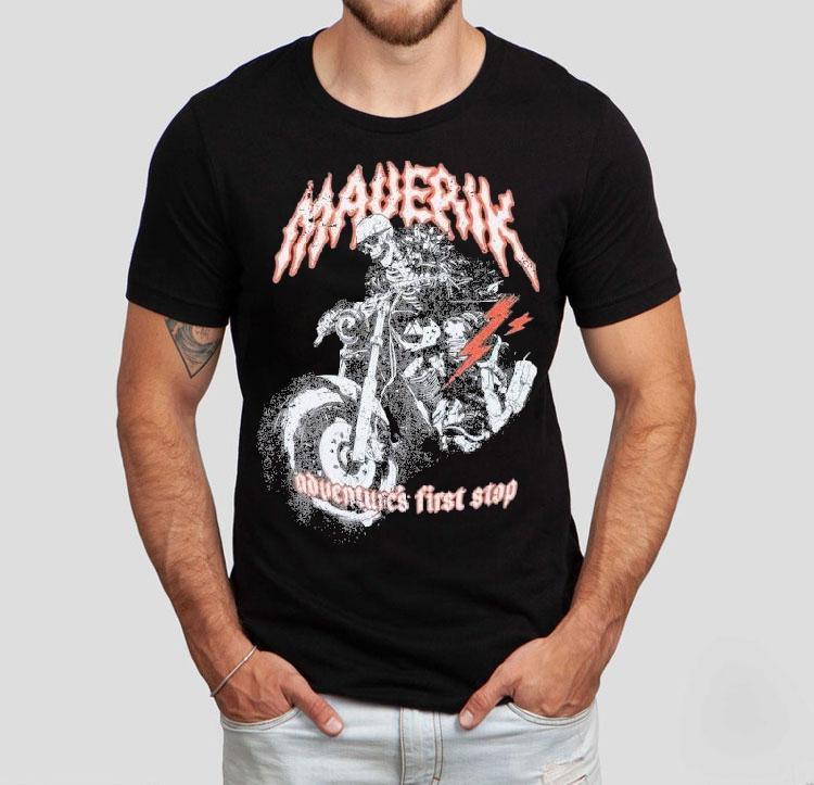 Maverik Adventure’s First Stop Rebel Rider Motor Skeleton Shirt Maverik Adventure’s First Stop Rebel Rider Motor Skeleton Shirt