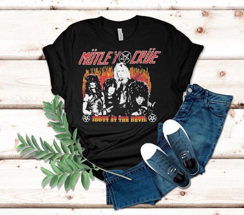 Motley Crue Shout At The Devil Flames Shirt Motley Crue Shout At The Devil Flames Shirt