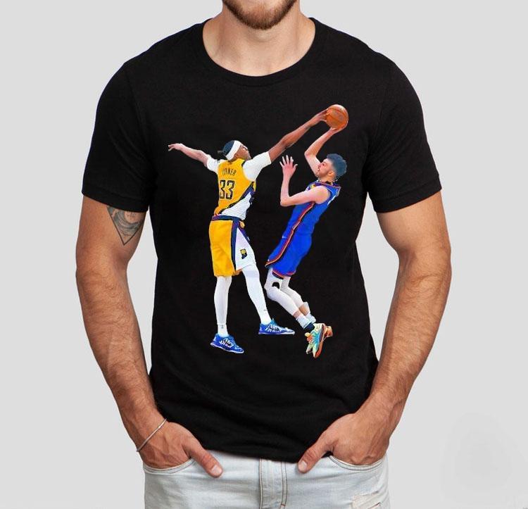 Myles Turner Block Shot Basketball Vintage Style Shirt Myles Turner Block Shot Basketball Vintage Style Shirt