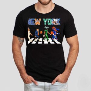 New York Giants X New York Knicks X New York Islanders Sports Team Mascot Abbey Road Shirt New York Giants X New York Knicks X New York Islanders Sports Team Mascot Abbey Road Shirt