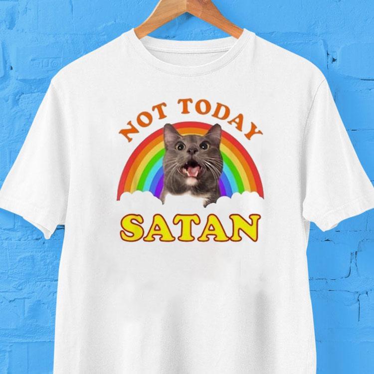 Not Today Satan Cat Pride Rainbow Shirt Not Today Satan Cat Pride Rainbow Shirt