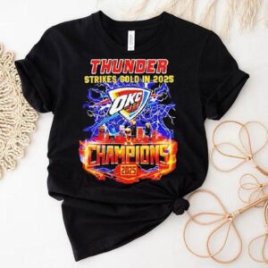 Oklahoma City Thunder Strikes Gold In 2025 Champion Lightning Shirt Oklahoma City Thunder Strikes Gold In 2025 Champion Lightning Shirt