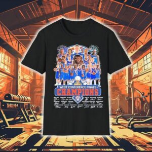 Oklahoma City Thunder West Conference Finals Champions 2025 Signatures Shirt Oklahoma City Thunder West Conference Finals Champions 2025 Signatures Shirt