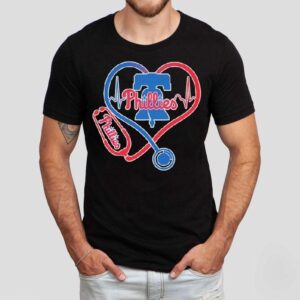 Philadelphia Phillies Caring Hearts Nurse Stethoscope Shirt Philadelphia Phillies Caring Hearts Nurse Stethoscope Shirt
