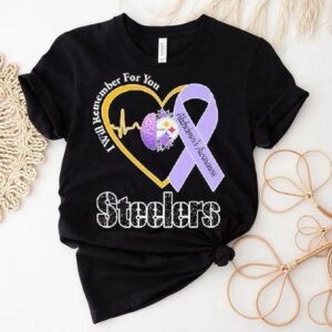 Pittsburgh Slers I Will Remember For You Alzheimer’s Awareness Heartbeat Brain Shirt