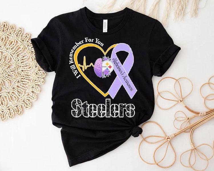 Pittsburgh Slers I Will Remember For You Alzheimer’s Awareness Heartbeat Brain Shirt Pittsburgh Slers I Will Remember For You Alzheimer’s Awareness Heartbeat Brain Shirt
