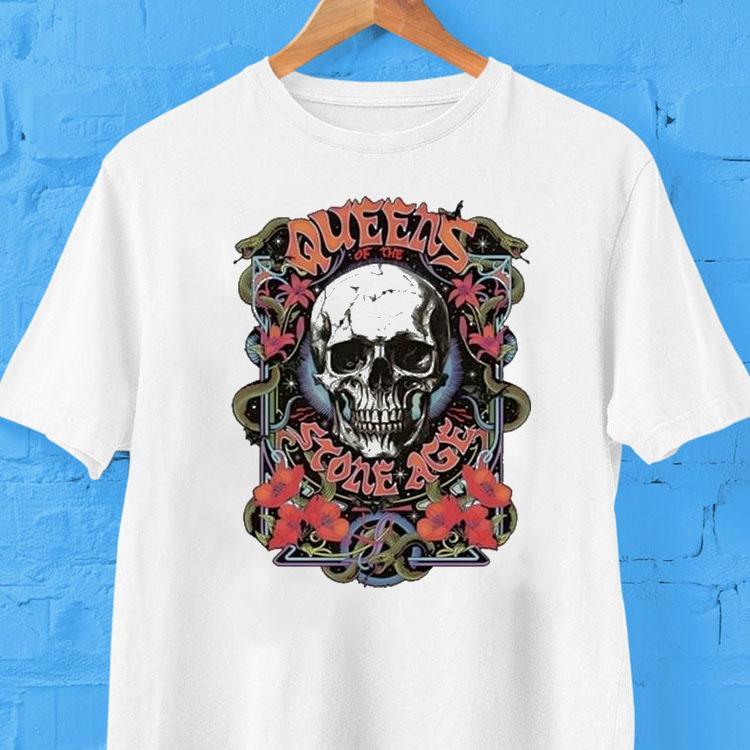 Queens Of The Stone Skull Collage Snake Shirt Queens Of The Stone Skull Collage Snake Shirt