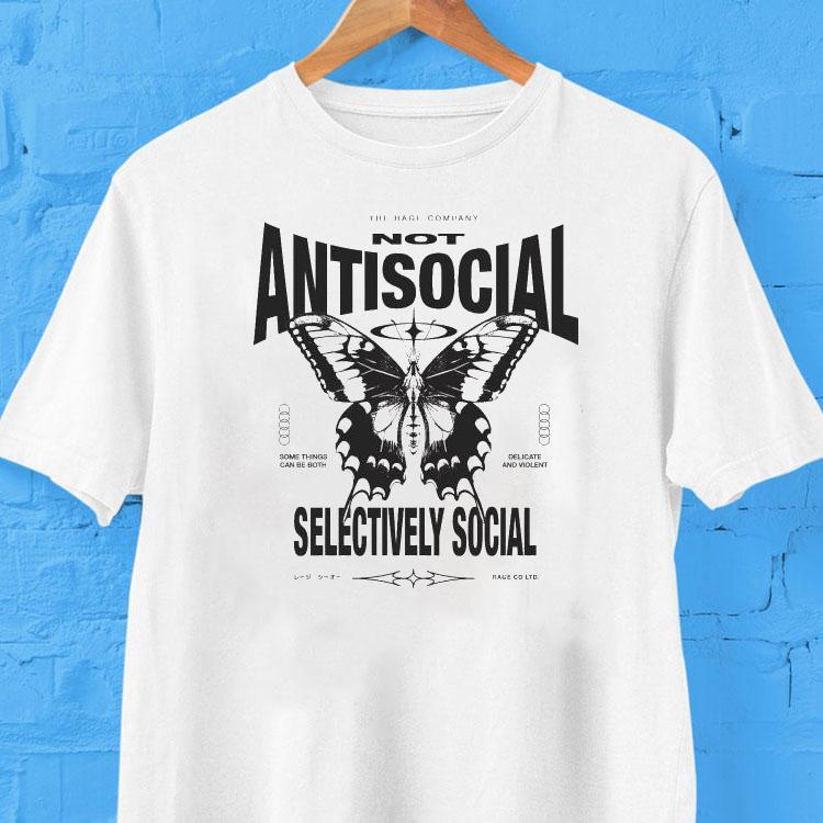 Rage Co Not Antisocial Selectively Social Some Things Can Be Both Delicate And Violent Butterfly Shirt Rage Co Not Antisocial Selectively Social Some Things Can Be Both Delicate And Violent Butterfly Shirt