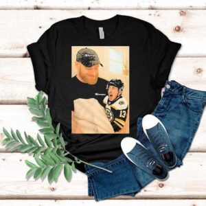 Sam Bennett Holding A Crying Brad Marchand Baby Shirt