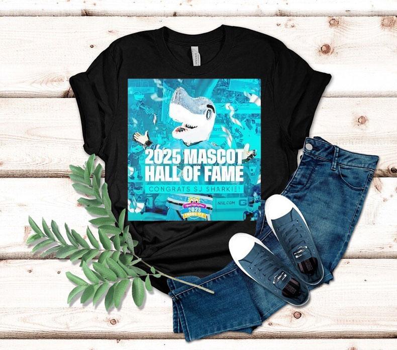 San Jose Sharks Mascot Hall Of Fame Congrats Sj Sharkie 2025 Shirt San Jose Sharks Mascot Hall Of Fame Congrats Sj Sharkie 2025 Shirt