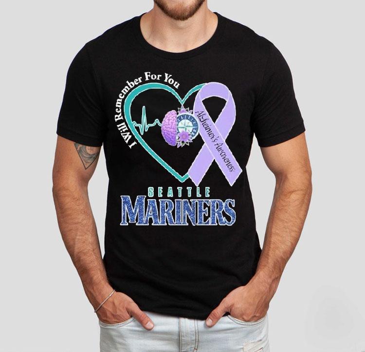 Seattle Mariners I Will Remember For You Alzheimer’s Awareness Heartbeat Brain Shirt Seattle Mariners I Will Remember For You Alzheimer’s Awareness Heartbeat Brain Shirt