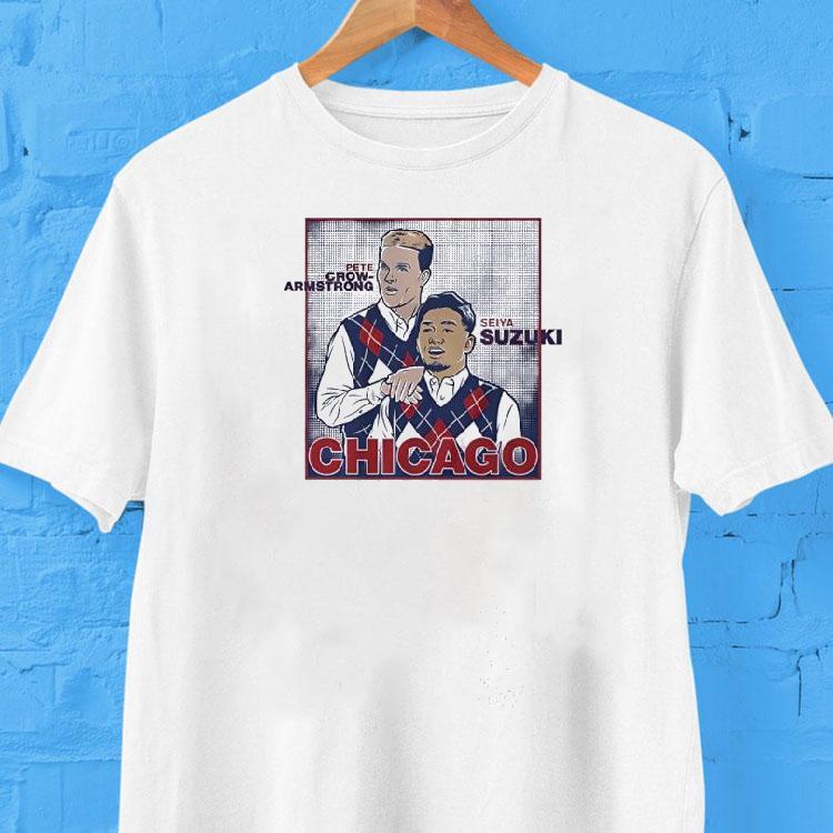 Seiya Suzuki And Pete Crow-armstrong Chicago Cubs Baseball Portrait Shirt Seiya Suzuki And Pete Crow-armstrong Chicago Cubs Baseball Portrait Shirt
