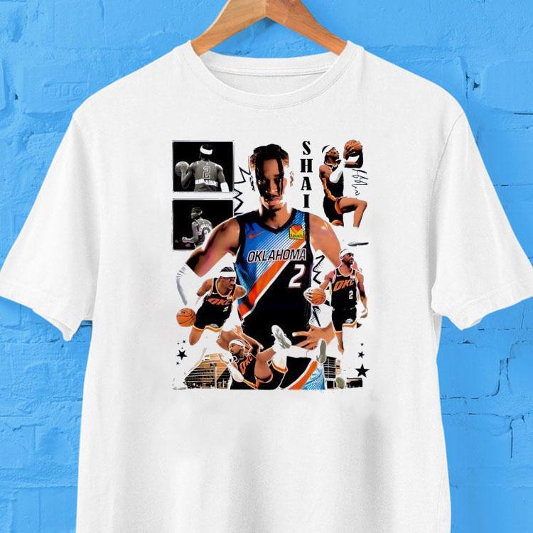 Shai Gilgeous Alexander Oklahoma City Thunder Action Collage Graphic Signature Shirt Shai Gilgeous Alexander Oklahoma City Thunder Action Collage Graphic Signature Shirt
