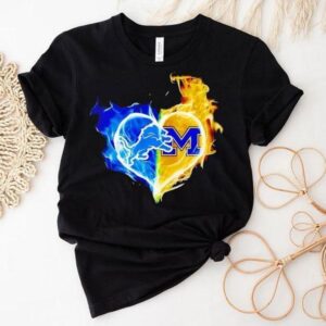 Smoke Heart Detroit Lions And Michigan Wolverines Shirt Smoke Heart Detroit Lions And Michigan Wolverines Shirt