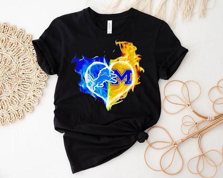 Smoke Heart Detroit Lions And Michigan Wolverines Shirt Smoke Heart Detroit Lions And Michigan Wolverines Shirt