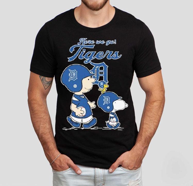 Snoopy Woodstock And Charlie Brown The Peanuts Here We Go Detroit Tigers Shirt Snoopy Woodstock And Charlie Brown The Peanuts Here We Go Detroit Tigers Shirt