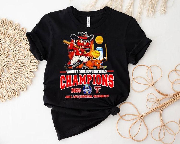 Texas Tech Red Raiders Women’s College World Series Champions 2025 Mascot Shirt Texas Tech Red Raiders Women’s College World Series Champions 2025 Mascot Shirt