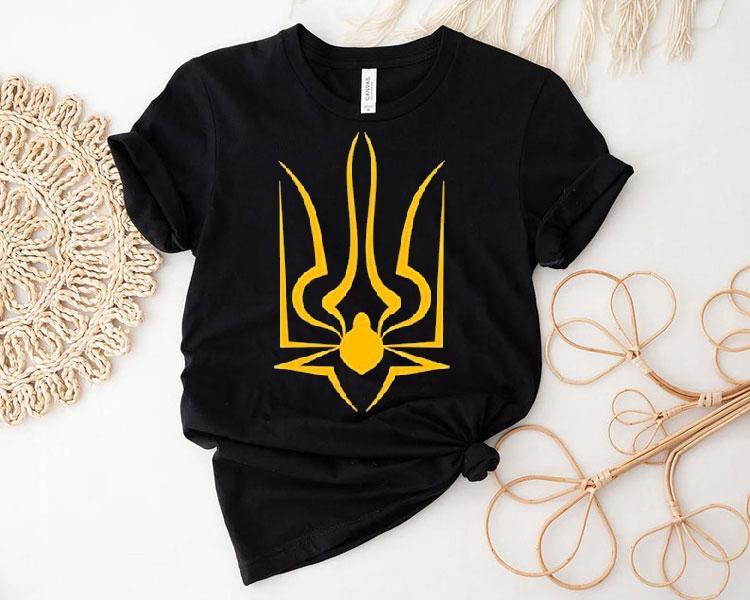 The Coat Of Arms Of Ukraine Spiderweb Shirt The Coat Of Arms Of Ukraine Spiderweb Shirt