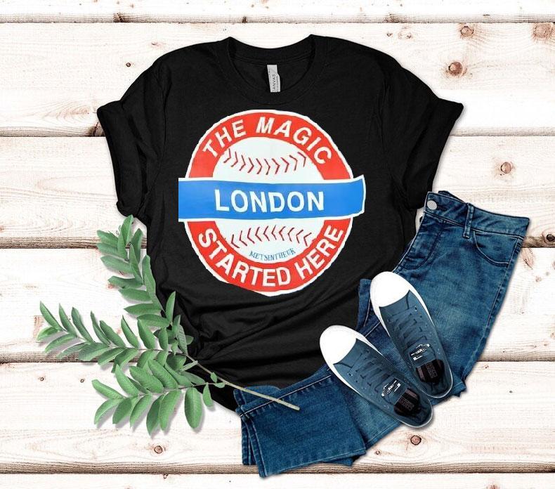 The Magic Started Here London Logo Baseball Shirt The Magic Started Here London Logo Baseball Shirt