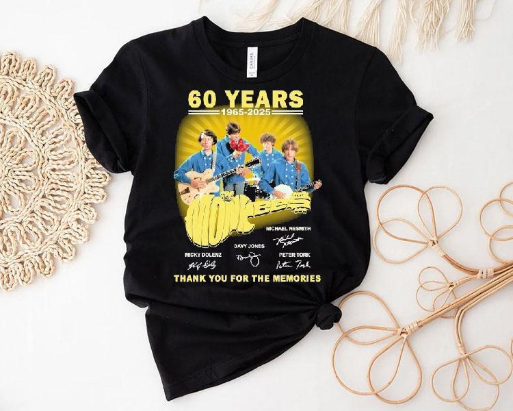 The Monkees 60 Years 1965 2025 Thank You For The Memories Signatures Shirt The Monkees 60 Years 1965 2025 Thank You For The Memories Signatures Shirt