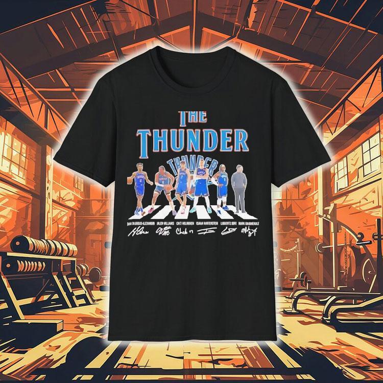 The Oklahoma City Thunder Walking Across Signatures Shirt The Oklahoma City Thunder Walking Across Signatures Shirt