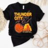 Thunder City Okc Basketball Retro Fireball Shirt