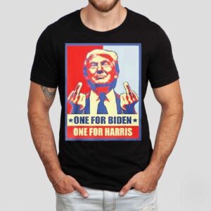 Trump Finger One For Biden One For Harris Middle Finger Shirt Trump Finger One For Biden One For Harris Middle Finger Shirt