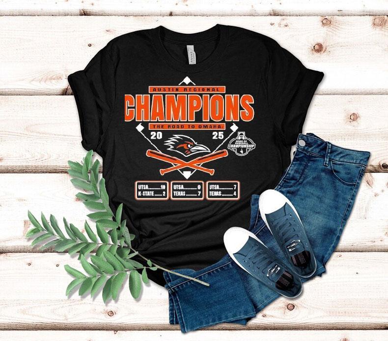 Utsa Roadrunners Austin Regional Champions The Road To Omaha 2025 Shirt Utsa Roadrunners Austin Regional Champions The Road To Omaha 2025 Shirt