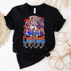 2025 Nba Finals Champions Oklahoma City Thunder Signatures Team Shirt