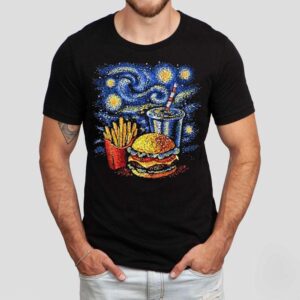 A Fast Food Meal Style Of Van Gogh's Starry Night Shirt 1 A Fast Food Meal Style Of Van Gogh S Starry Nigh Tshirt