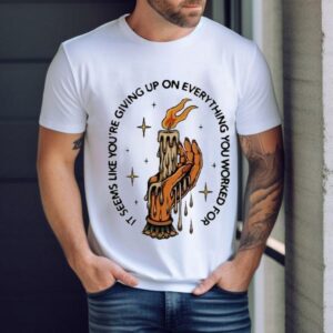 August Burns Red It Seems Like You’re Giving Up On Everything You Worked For Composure Hand Holding Candle Lyric Shirt