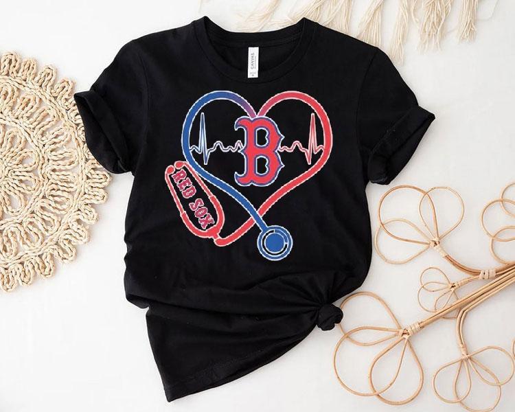 Boston Red Sox Caring Hearts Nurse Stethoscope Shirt Boston Red Sox Caring Hearts Nurse Stethoscope Shirt