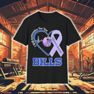 Buffalo Bills I Will Remember For You Alzheimer’s Awareness Heartbeat Shirt
