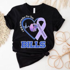 Buffalo Bills I Will Remember For You Alzheimer’s Awareness Heartbeat Brain Shirt