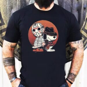 Charlie Brown And Snoopy As Jason Voorhees And Freddy Krueger Horror Shirt