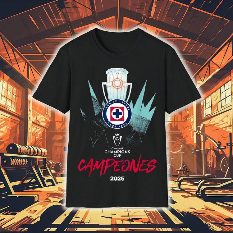 Cruz Azul Club De Futbol Concacaf Champions Cup Campeones 2025 Trophy Shirt Cruz Azul Club De Futbol Concacaf Champions Cup Campeones 2025 Trophy Shirt