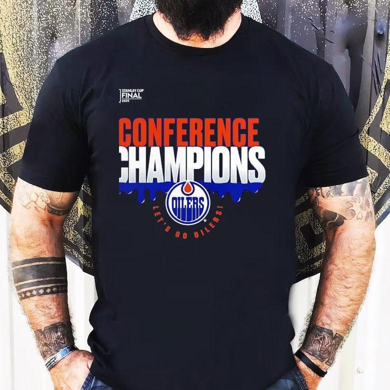 Edmonton Oilers 2025 Stanley Cup Final Western Conference Champions Let’s Go Oilers Shirt Edmonton Oilers 2025 Stanley Cup Final Western Conference Champions Let’s Go Oilers Shirt