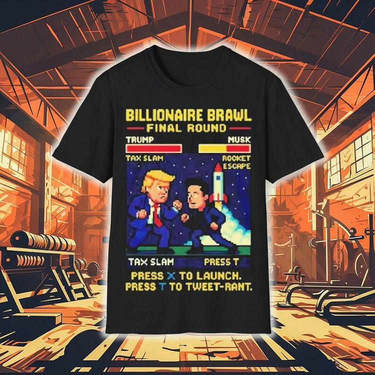 Elon Musk Vs Donald Trump Billionaire Brawl Final Round Cartoon Shirt Elon Musk Vs Donald Trump Billionaire Brawl Final Round Cartoon Shirt