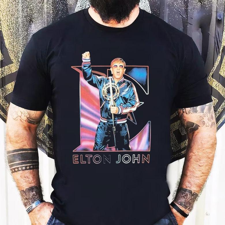 Elton John Singing Farewell Yellow Brick Road Eu Uk 2023 Tour Shirt Elton John Singing Farewell Yellow Brick Road Eu Uk 2023 Tour Shirt