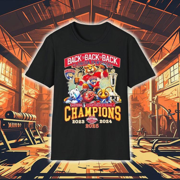 Florida Panthers Back To Back To Back Eastern Conference Finals Champions 2025 Shirt Florida Panthers Back To Back To Back Eastern Conference Finals Champions 2025 Shirt