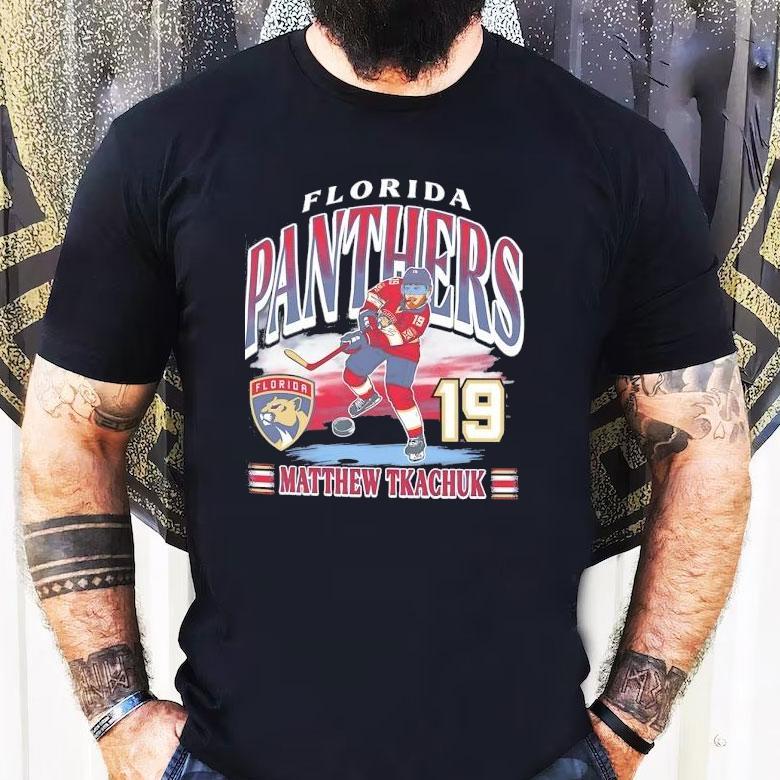 Florida Panthers Hockey Matthew Tkachuk 19 Cartoon Shirt Florida Panthers Hockey Matthew Tkachuk 19 Cartoon Shirt