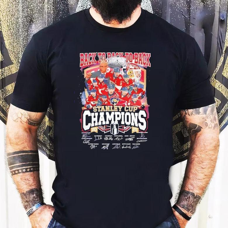 Florida Panthers Nhl Stanley Cup Champions 2025 Signatures Shirt Florida Panthers Nhl Stanley Cup Champions 2025 Signatures Shirt