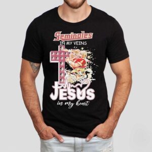 Florida State Seminoles In My Veins Jesus In My Heart Mascot Shirt