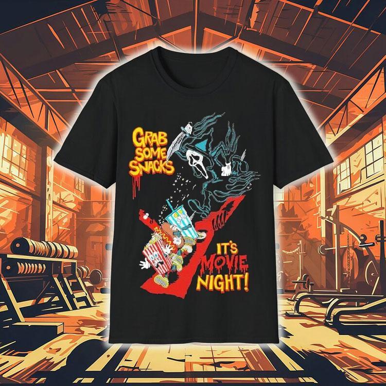 Ghostface Grab Some Snacks It’s Movie Night At The Movies Grim Shirt Ghostface Grab Some Snacks It’s Movie Night At The Movies Grim Shirt