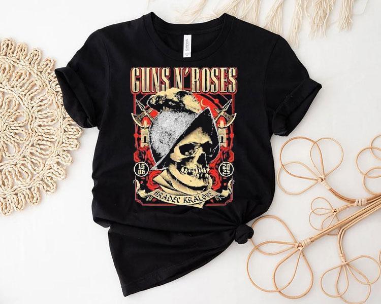 Guns N Roses Tour At Hradec Krlov In Czech Republic On June 15 2025 Skull Axe Shirt Guns N Roses Tour At Hradec Krlov In Czech Republic On June 15 2025 Skull Axe Shirt